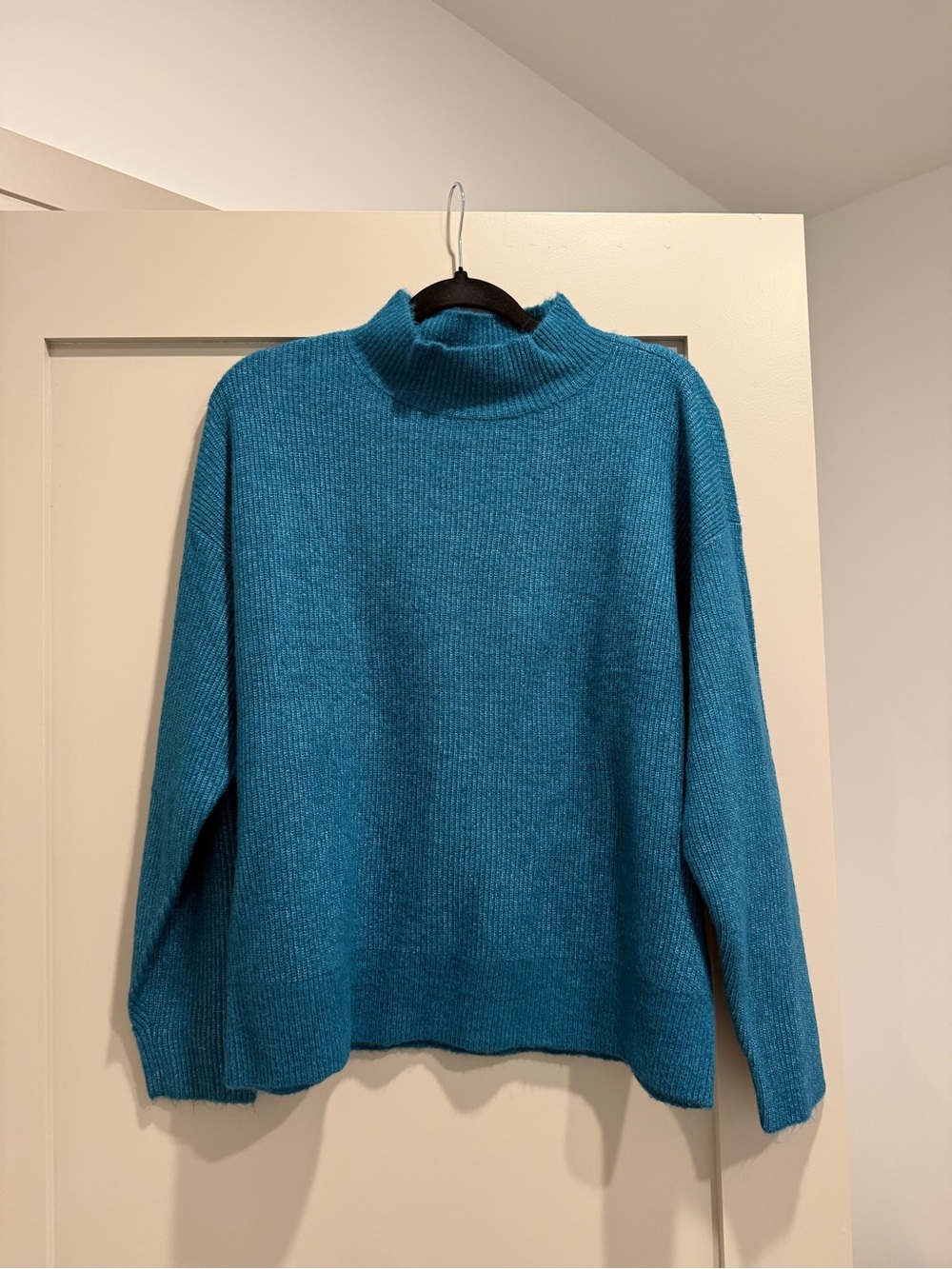 Ann Taylor Factory Teal Mock Neck Sweater